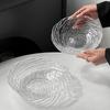 Irregular Ice Pattern Glass Dessert Salad Bowl