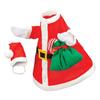 Santa Claus Goose Outfit Christmas Porch Goose Costume Festive Clothes And Hat for 23" High Cement or Plastic Goose Lawn Patio Garden Decor