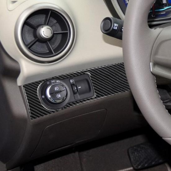 2Pcs Carbon Fiber Headlight Switch Panel Cover Trim For Chevrolet Sonic 2012-16