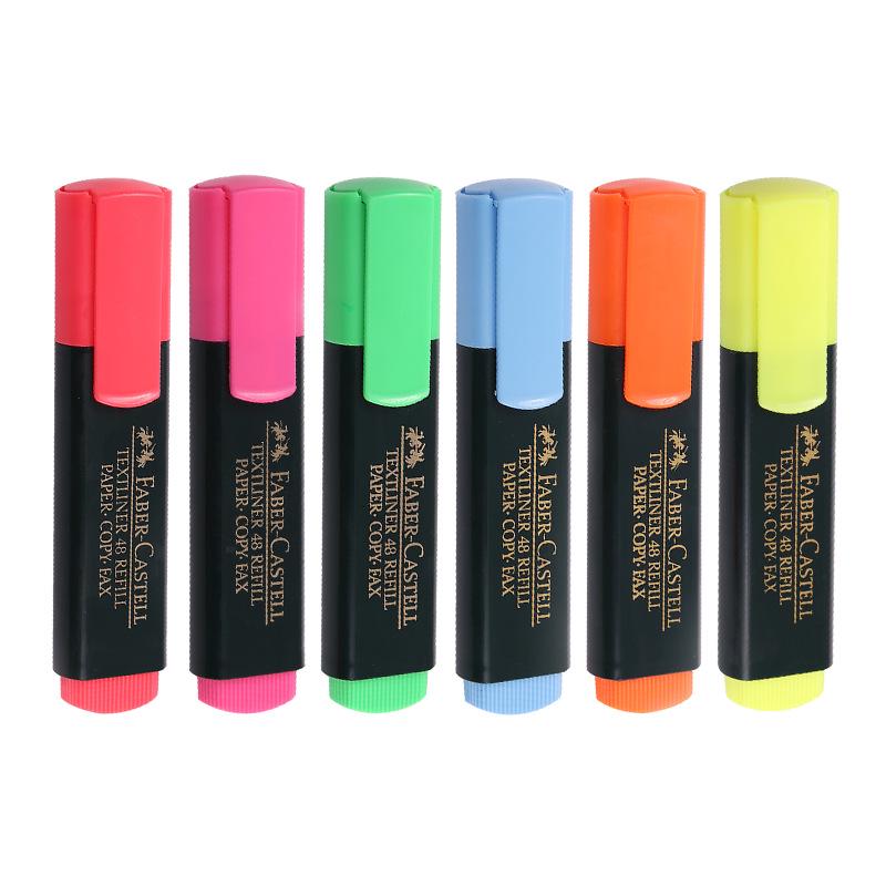Faber-Castell 1548 Fluorescent Highlighter Marker Pen Chisel Tip красный