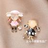 Japanese Cartoon Character Double Braid Little Girl Brooch Small Fragrant Style Jacket Personalized Corsage Collar Pin