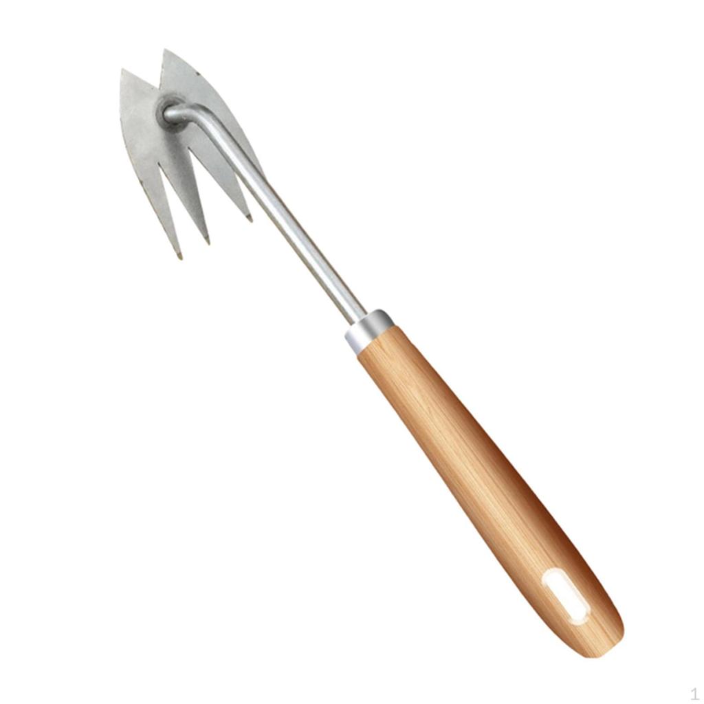 Hand Weeder Four Tooth Functional with Ergonomic Handle Weeding Removal Tool Puller for Bonsai Lawn