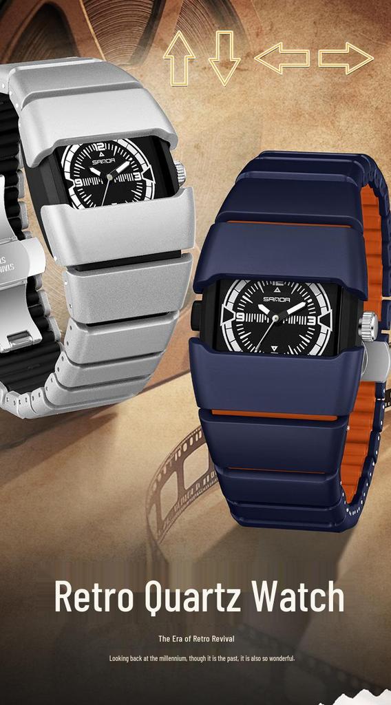 In-Stock Black Tech Y2K Alien Armor Retro Watch with Luminous High-End Finish