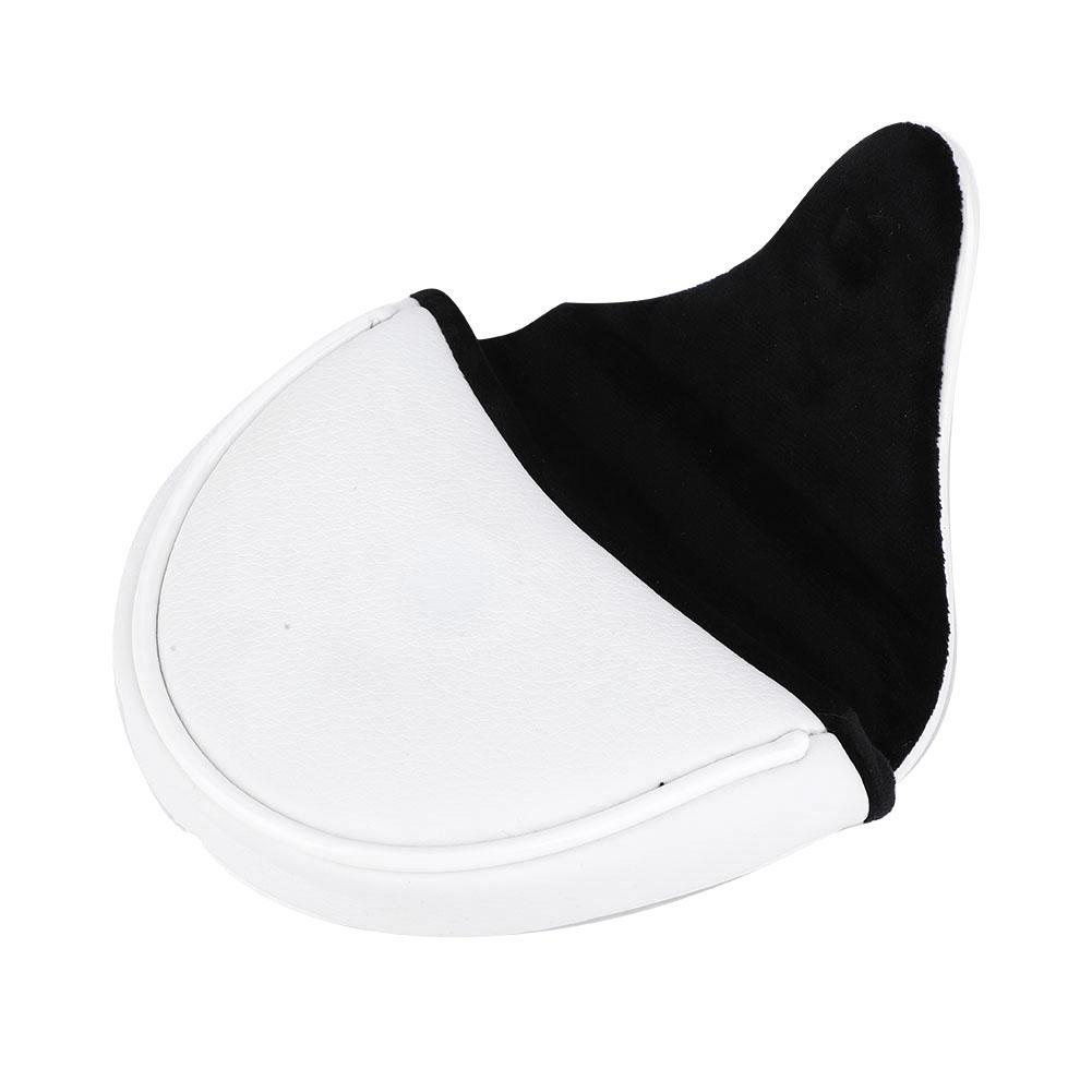 PU Leather Greeting Pine Semicircular Waterproof Magnetic Buckle Golf Putter Head Cover Club Headcovers AccessoryWhite