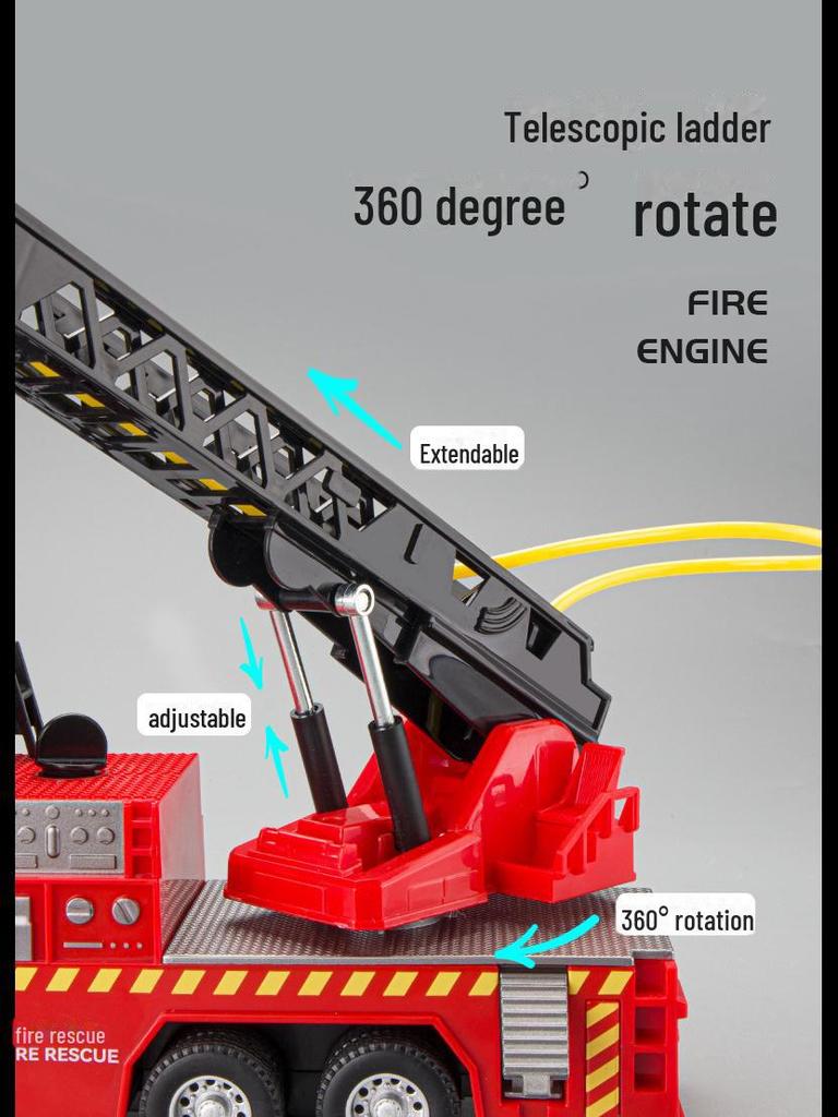 Children's Alloy Fire Ladder Vehicle Toy Model