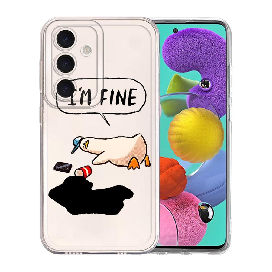 Cartoon Duck Case for Samsung Galaxy A57 A26 A24 A56 A25 A51 A34 A35 A52 A36 A37 A55 A54 A15 A52 A17 A14 A16 Phone Cover A23 A31
