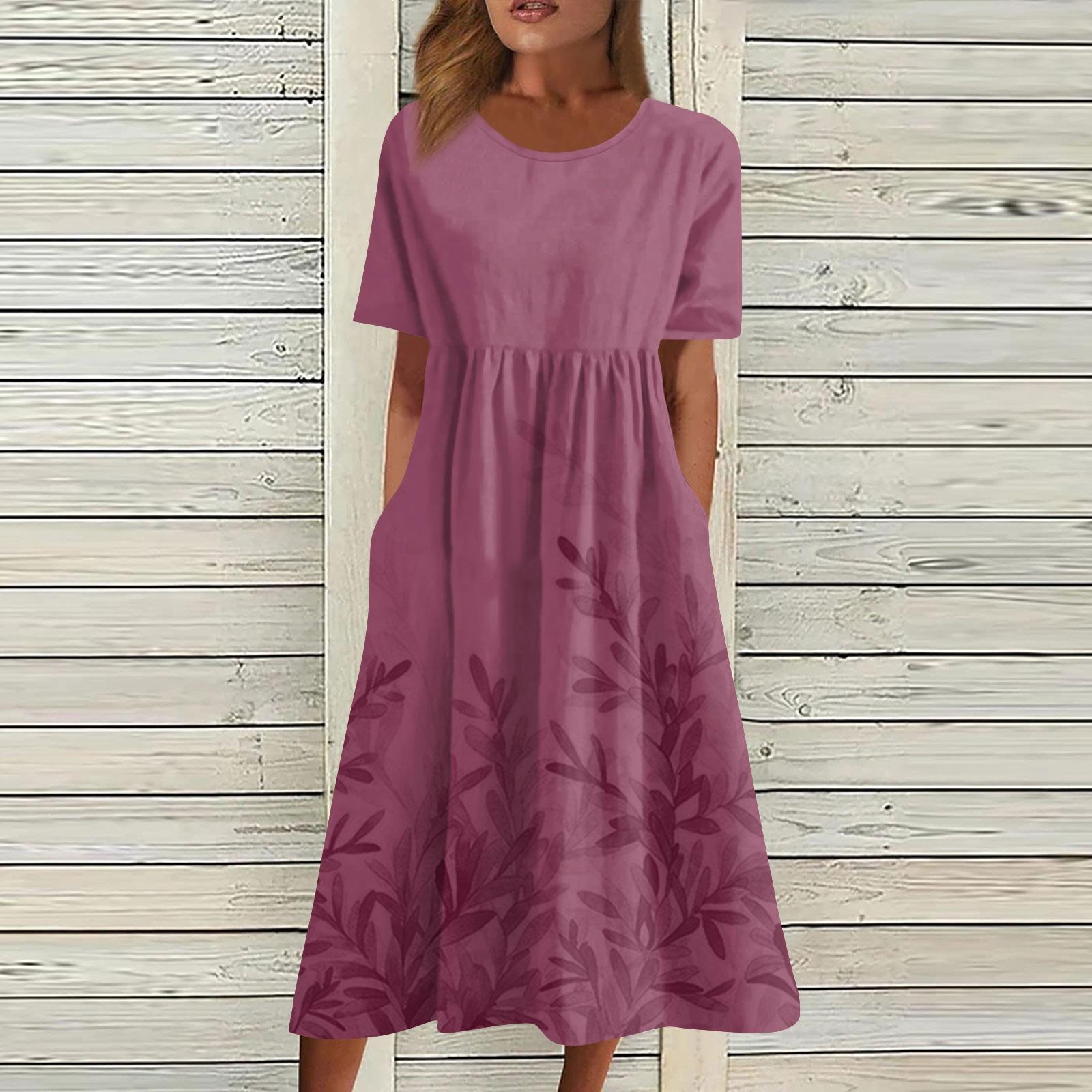 Жен. Повседневные платья Платья с принтами Летние платья С принтами Плиссированные — фото 7