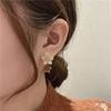 Brown Two Color Flower Drop Dangle Earrings for Women Korean Fashion Jewelry Wedding Party Girl Elegant Ear Decoration