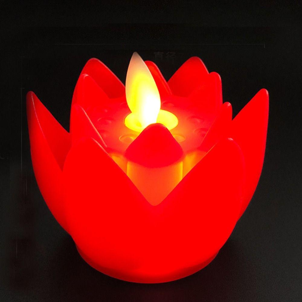 Colorful Lotus Lamp Creative Tea Lights Home Decor Electronic Candle Lamp  Xmas Birthday