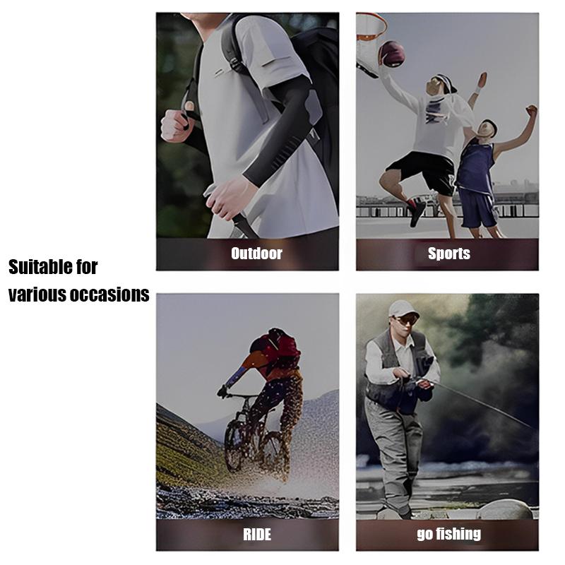 Manchons de Glace Homme Protection Solaire Et Protection UV Manches Longues Amples Été Sports Cyclisme Haute Élasticité Soie Glacée Manchons de Coude