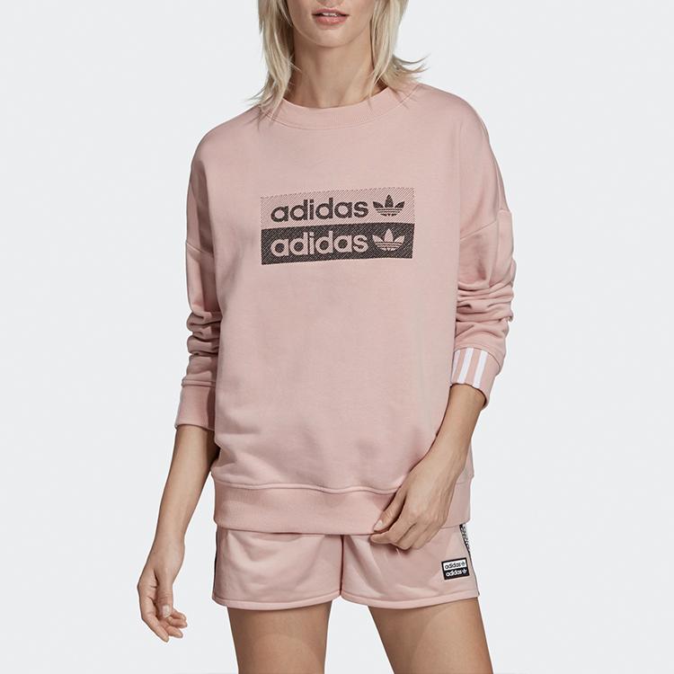 Adidas Originals Sweatshirts Women's Vibrant Pink Crew Neck Moderate EC0746