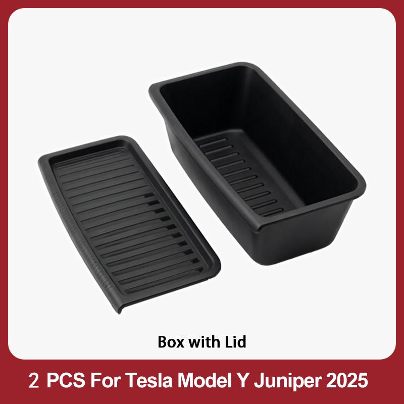 For New Tesla Model Y Juniper 2025 Seats Under Seat Drawer TPE Storage Box Seats Drawer TPE Hidden Storage Tray Car Organizer