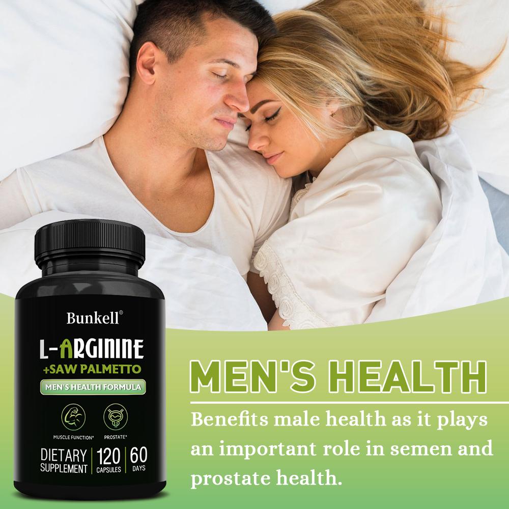 L-arginine and saw palmetto 120 capsules