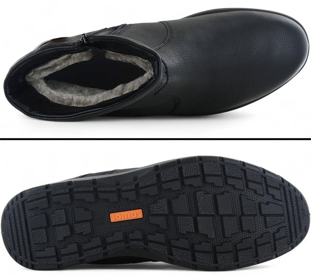 JOMOS Buty Zimowe Męskie Atlanta - Ocieplane Wełną Jagnięcą - Skóra Czarna 464504-373-000 ORYGINALNE