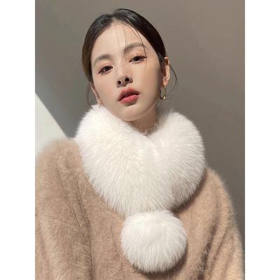 Faux Fox Fur Scarf for Women - Versatile Short Scarf for Autumn and Winter Elegant Neck Warmer
