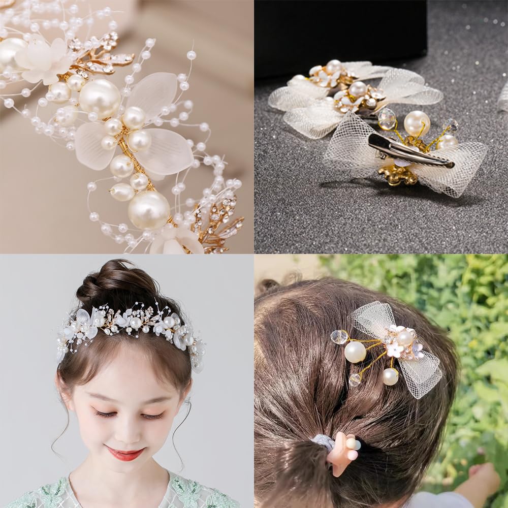 Samcos Hair Set for and Ribbon Hair Hair Hair Perfect for and Photo Shoots Ornaments, 3-Piece Kids, Flower, Butterfly, Accessories, Clips, Hairpins,