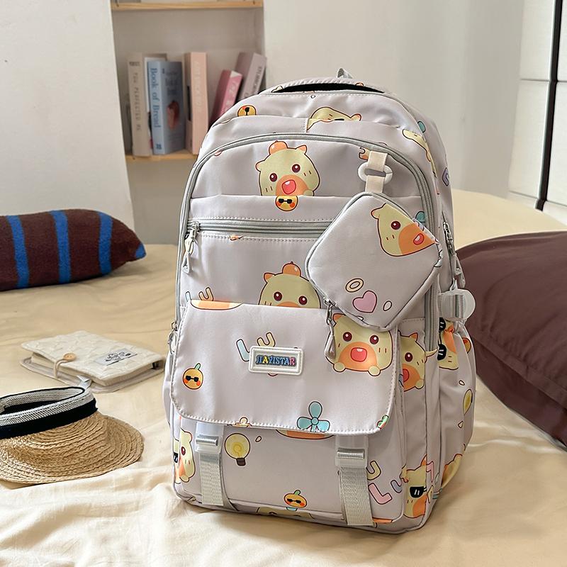 Cartoon Print Student Schoolbag Women's Backpack Large Capacity Backpack