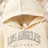 Girls Fashion Set Autumn and Winter Children's Casual Sports Printed Hoodie Solid Color Halter Pants Three-piece Set