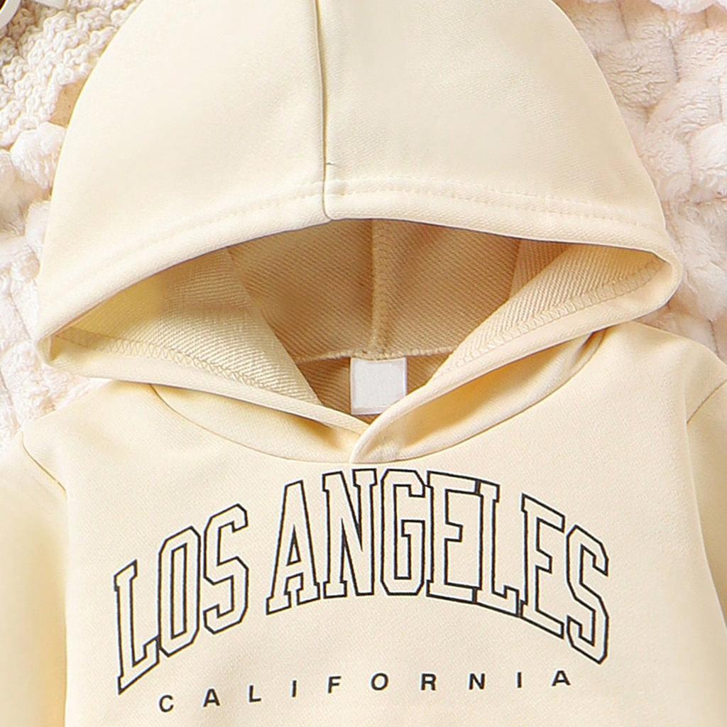 Girls Fashion Set Autumn and Winter Children's Casual Sports Printed Hoodie Solid Color Halter Pants Three-piece Set