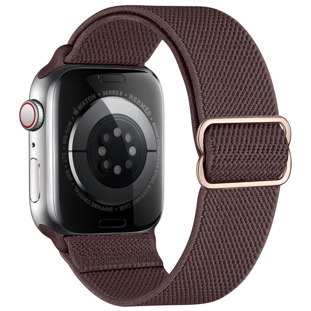 Adjustable Apple Watch Strap with Japanese Buckle - Single Loop Woven Elastic Nylon Compatible with iWatch