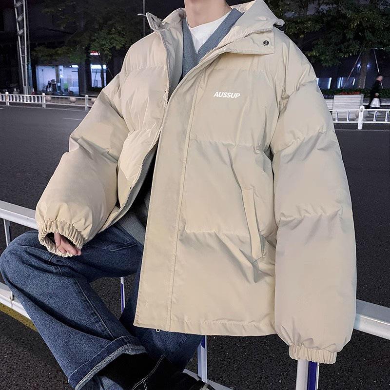 Men's Plus Size Hooded Down Puffer Jacket - Thick, Warm, and Versatile Winter Coat for Couples and Students