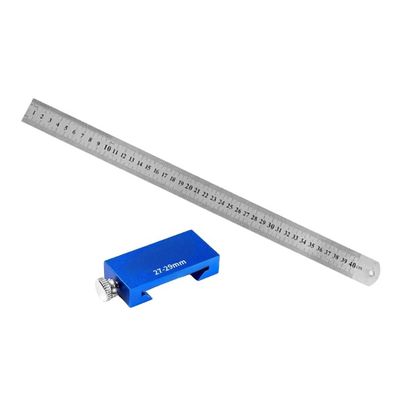 652F Adjustable Positioning Block Metal Rulers for Professional Carpenter & Hobbyist
