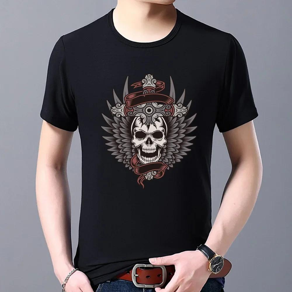Casual Travel Sports Breathable Quick-drying O-neck Men's Top T-shirt Summer Popular Pirate Skull Pattern Printed Shirt