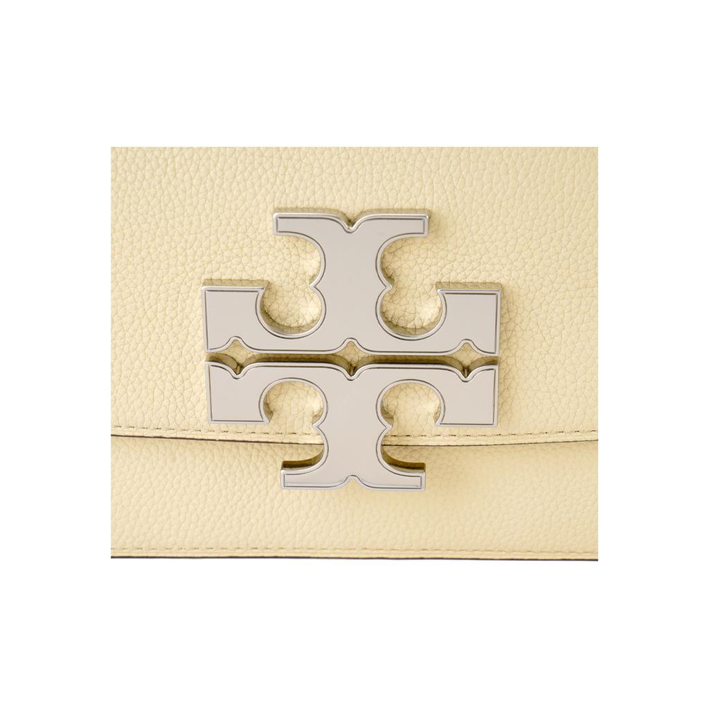 Tory Burch Eleanor Solid Double T Logo Flap Leather Crossbody Shoulder Bag Small Women Bags Yellow 155671-700