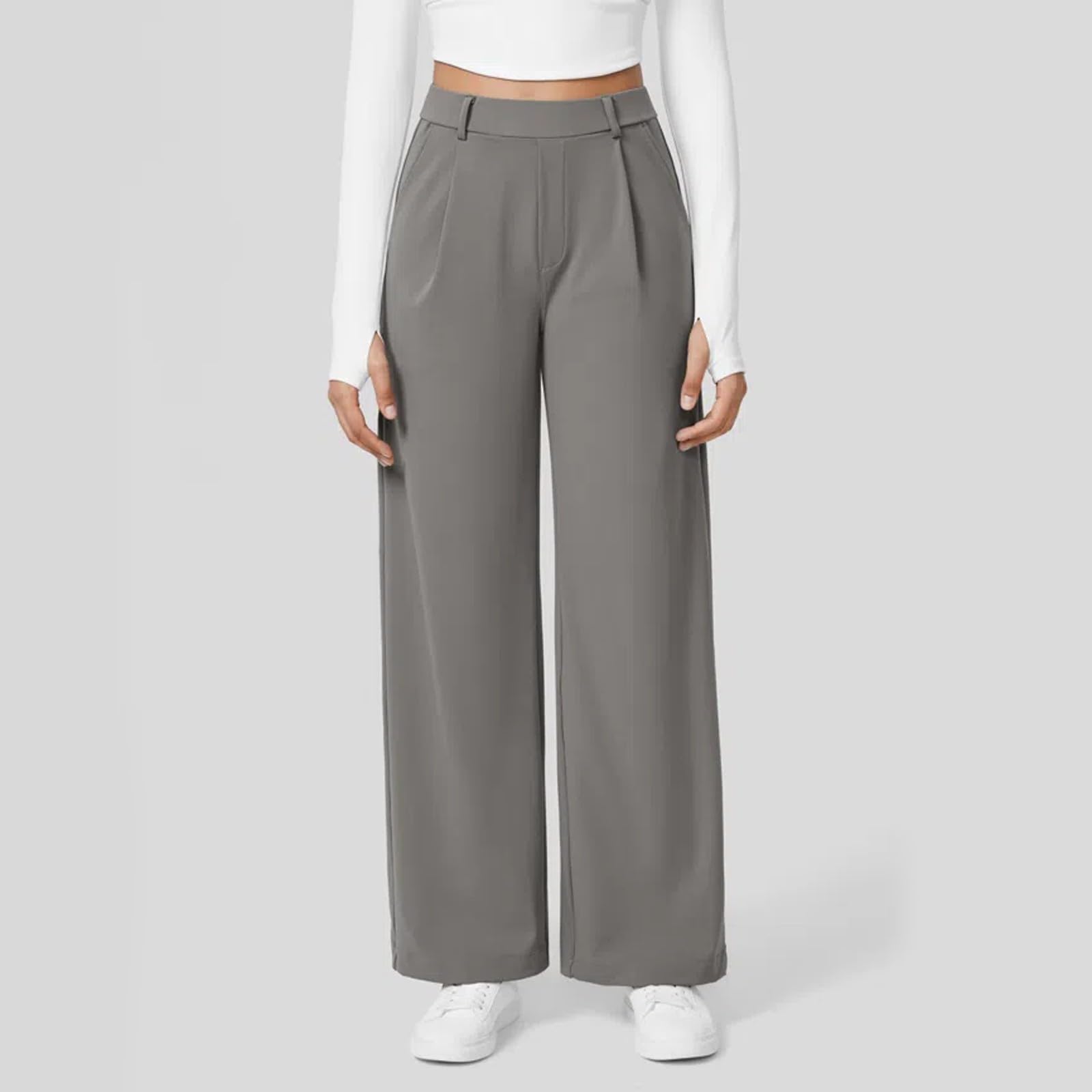 

Women s Casual Solid Color Straight Pants M