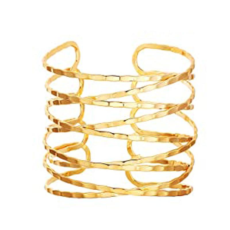 European and American Personality Exaggerated Metal Cross Hollow Bracelet Set, Snake Arm Ring Circle Street Auction Bracelet