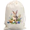 Party Favor Drawstring Bag Large Easter Bunny for Candy Egg and Toy Storage Linen Cotton 8 Pack Multiple Sizes for Events