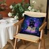 Halloween Cartoon Cute Purple Cat Pillow Case Printing Pillowcase Living Room Sofa Cushion Cover Bedroom Room Decor