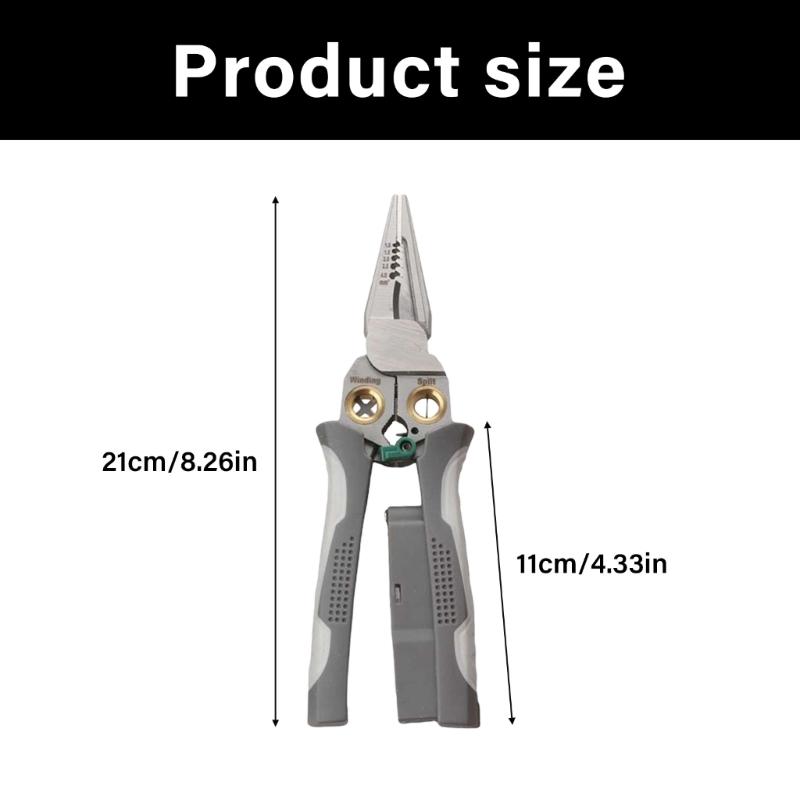 Professional Stainless Wire Stripping Tool With Ergonomic Grip 8 Functions For Electrical Work Industrial Applications