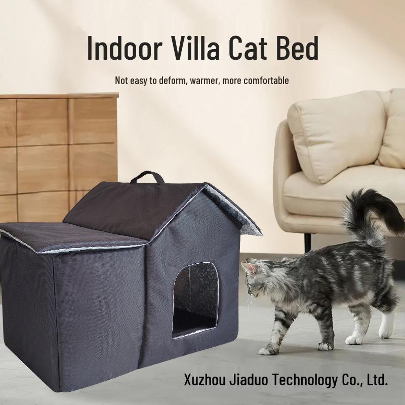 Waterproof Outdoor Cat & Small Dog Shelter - Rainproof, Cold Protection, Warm Tent House