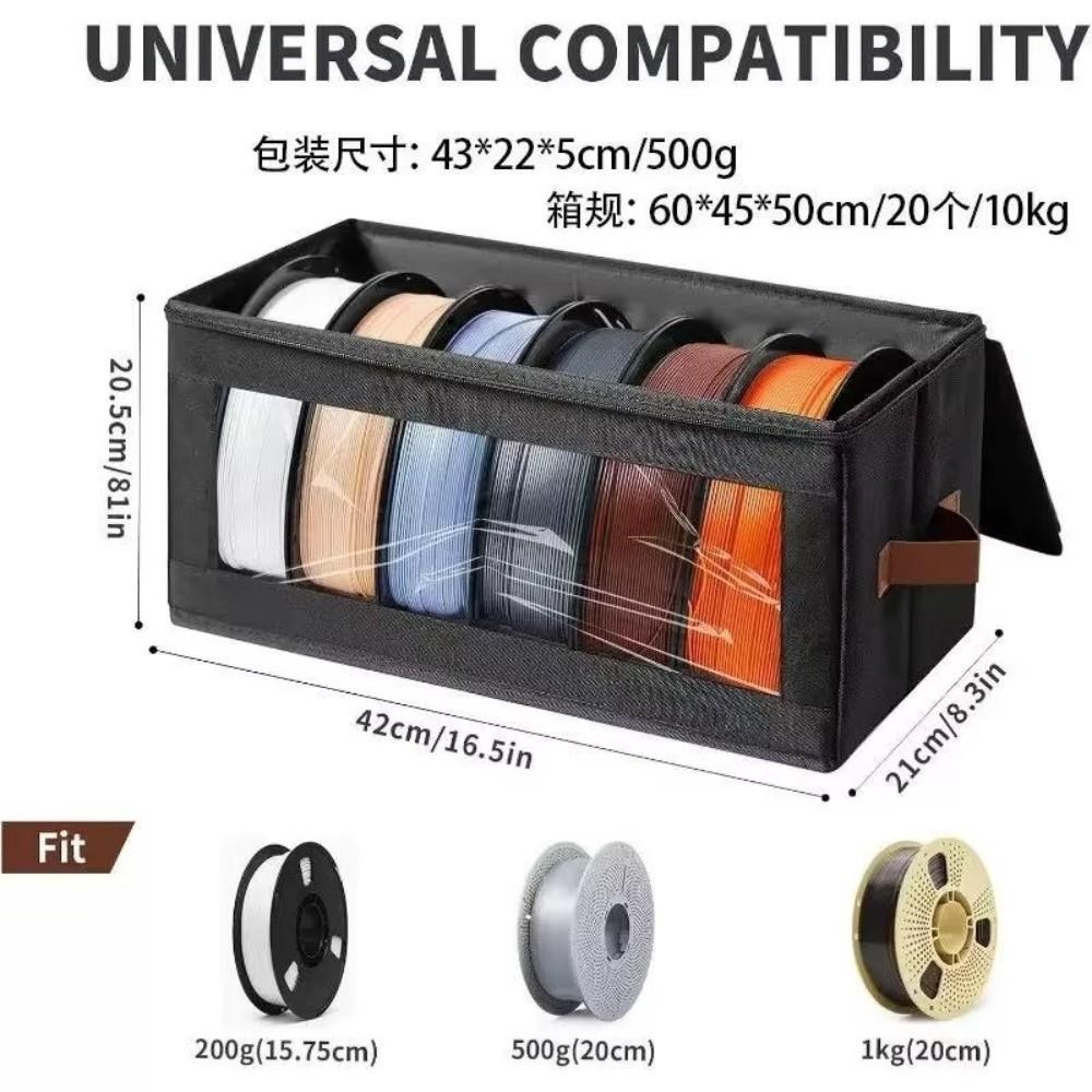 Dustproof 3D Printing Filament Storage Box Visible Moisture-proof Filament Storage Containers Can Hold 6 Rolls of Filament