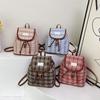Schoolbag double shoulder foreign air bag women's 1011 new summer plaid women's backpack fashion student commuter bag high value backpack