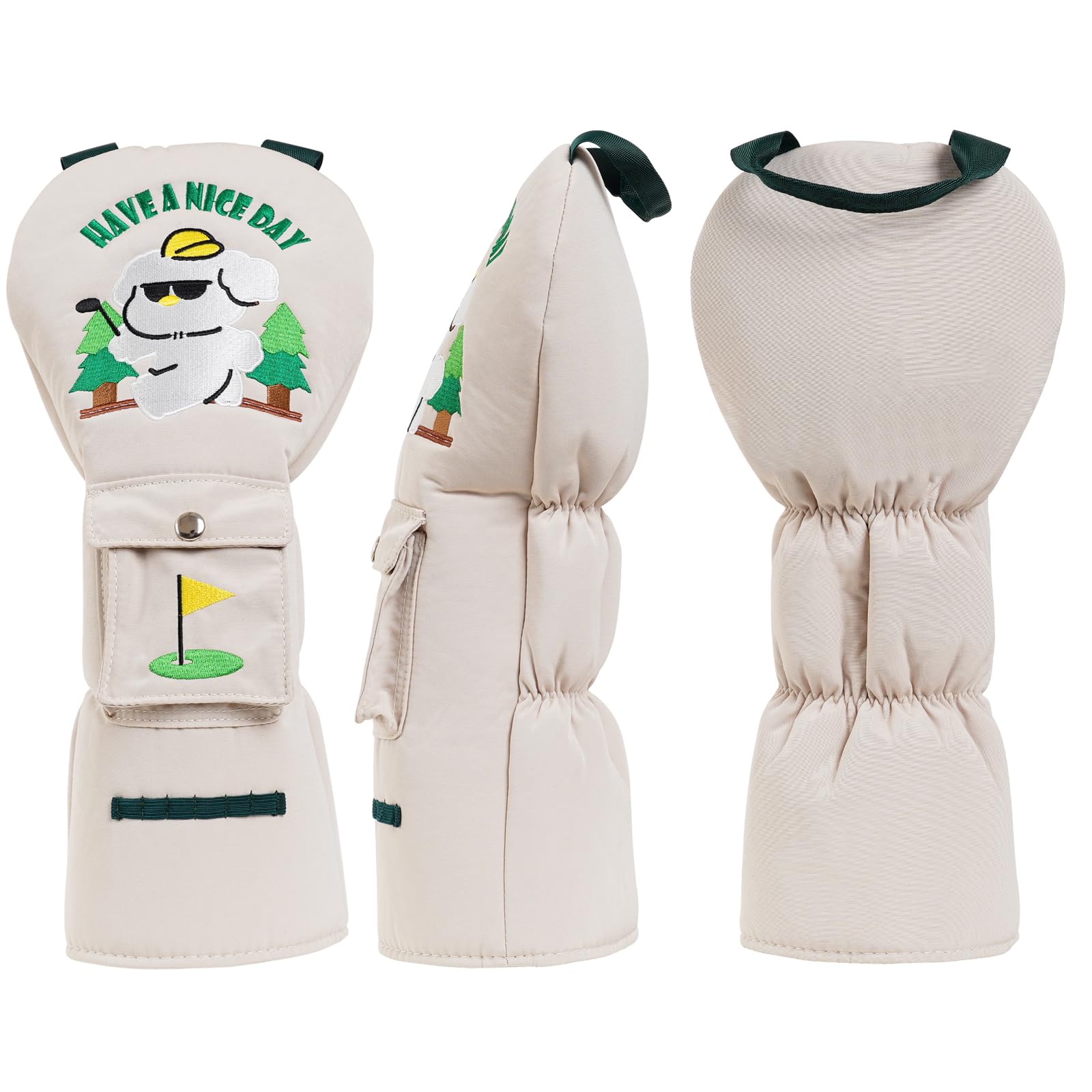 

Головной чехол для гольфа для собаки с сумкой для хранения драйвер, дизайн, белый