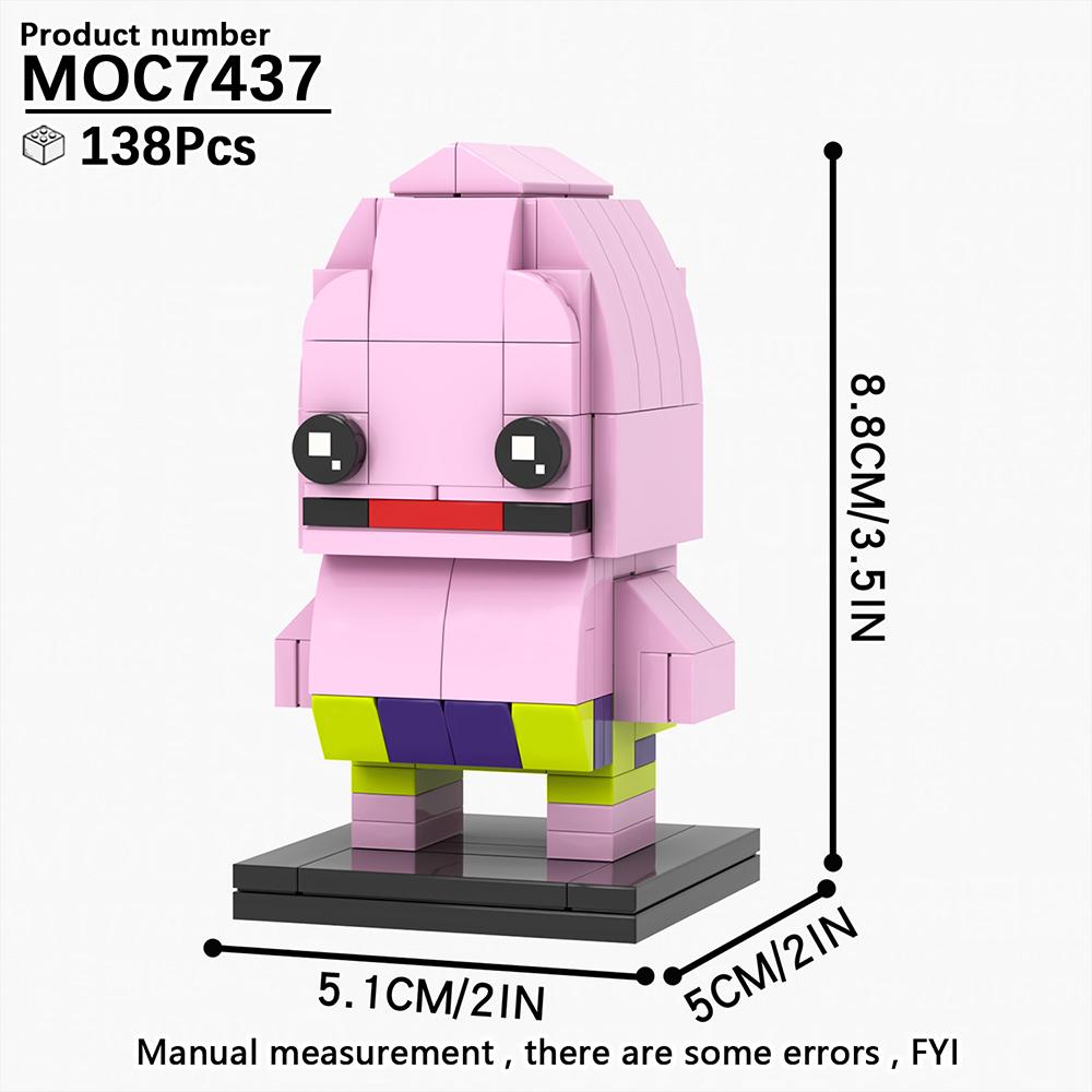 MOOXI Various Cartoon Movie SpongeBobed Stitched BrickHeadzed MOC Brick Model Kit DIY Children Toy Building Block Set Adult Gift