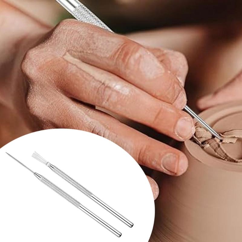 Lera Keramik Nålverktyg Med Ergonomiskt Grepp Keramik Hantverksverktyg För Keramisk Detaljering Och Konstnärliga Snidningsprojekt