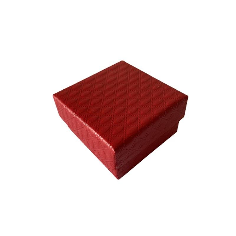 Diamond pattern jewelry box - keepsake gift box for rings, earrings, necklaces, and bracelets Diamond pattern red;7*7*3