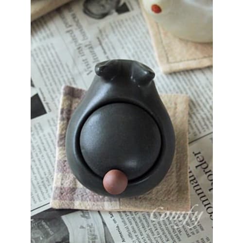 Country Goods Rabbit Pot Black Seasoning Container Sugar Pot Kitchen