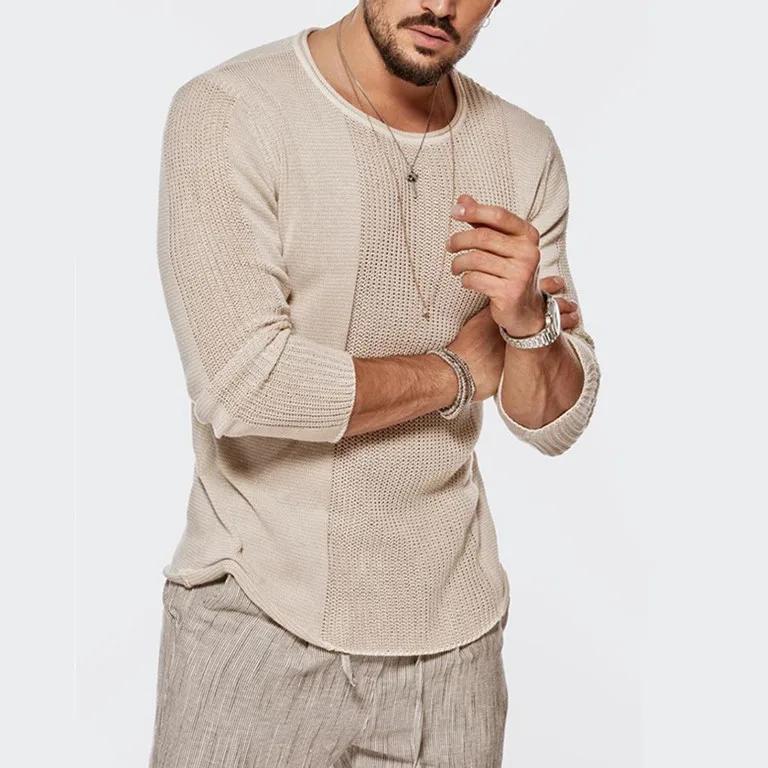 

Men s Sweater Men s Crewneck Hollow Knit Top Casual Sweater Tops for Male Man s Sweaters M