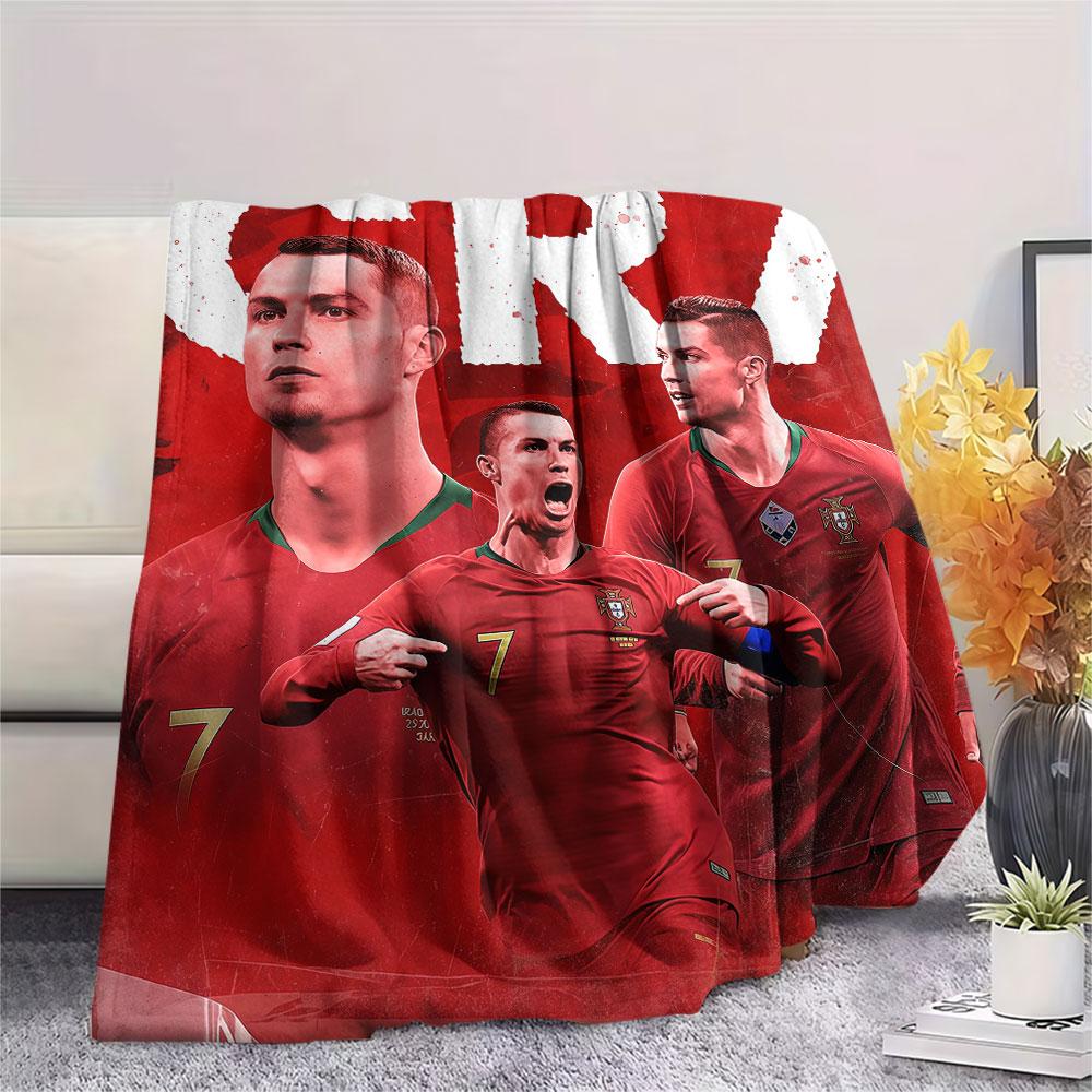 1PC CR7 Patterned Flannel Blanket Suitable For All Seasons for Home Decor Warmth and Comfort Gifts Holiday Present