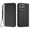 Portemonnaie-Hülle für Moto G17 - Leder/PU, Schwarz, Mit Lanyard