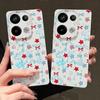 Blauer Stern Schleifen Muster Hülle Xiaomi 14T 13T 11T Pro Lederstruktur Silikonabdeckung Funda Für Redmi Note 14 13 Pro 4G 5G 12 11