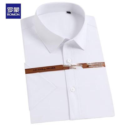 Luo Meng Men's Business Casual Short Sleeve Shirt