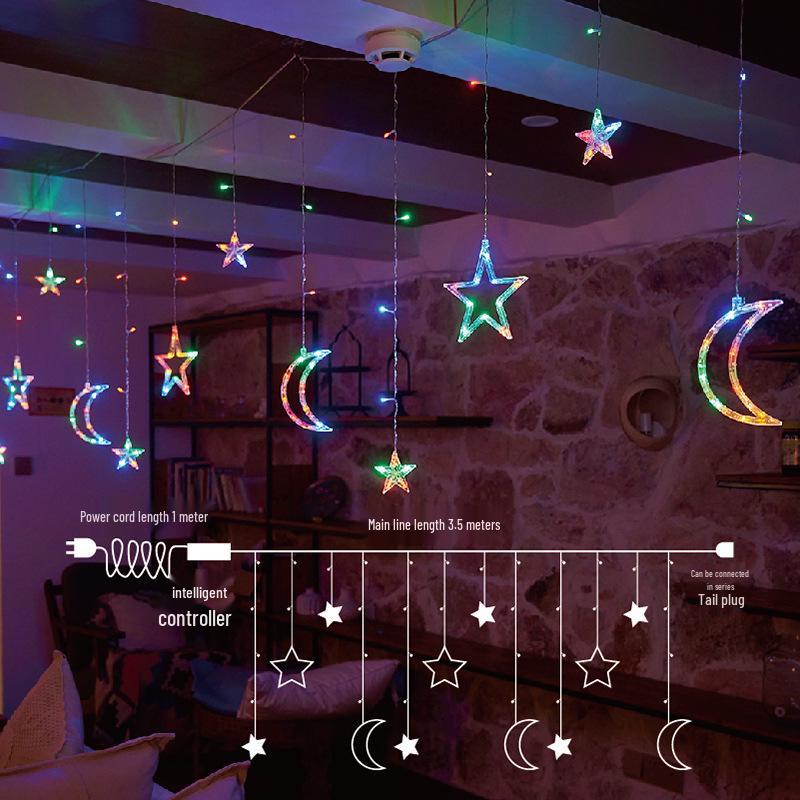 LED Star String Lights: Colorful Flashing Decorations for Bedroom, Party, and Atmosphere Enhancement.