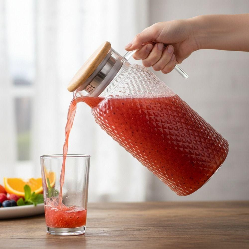 Large Capacity Cold Water Pitcher Transparent Juice Jug Multifunctional Cold Water Jug  Home