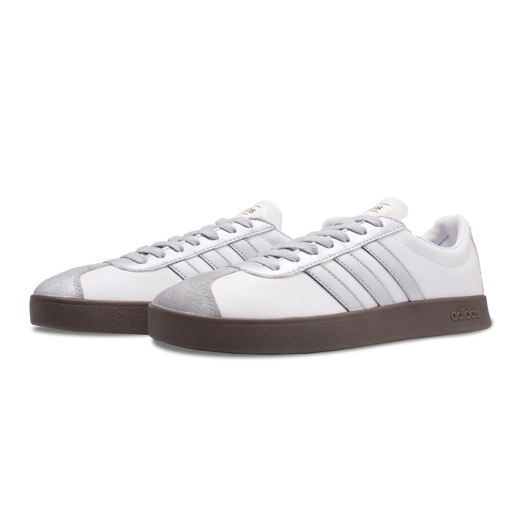Adidas Neo VL Court 2.0 Silver Bead Abrasion Resistant Low top Skateboard Shoes Unisex Silver White ID6015(Team348-)