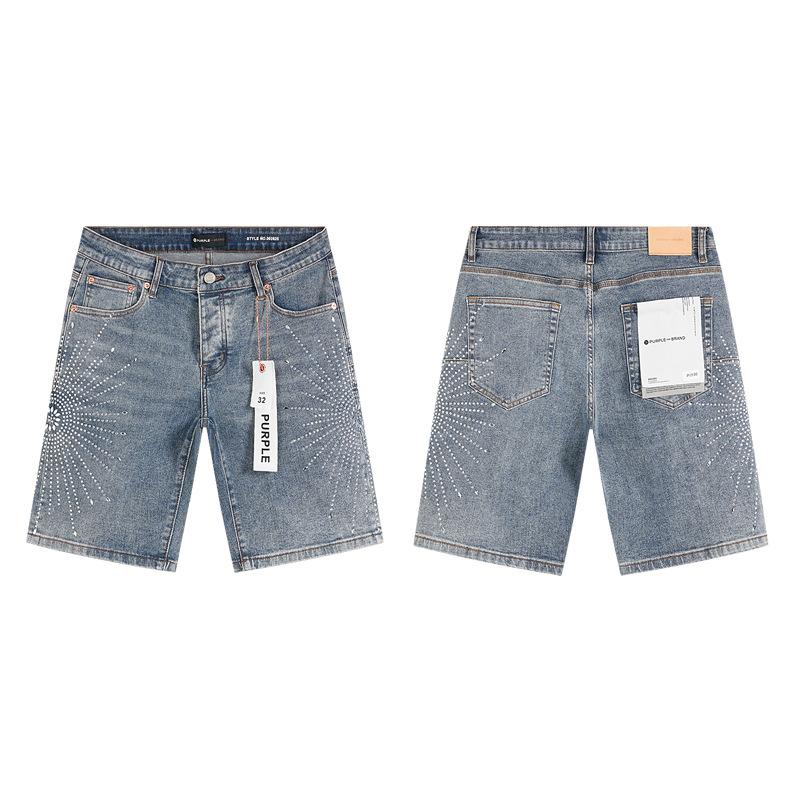 Cross-border Trendy Brand PURPLE BRAND JEANS European and American High Street Loose and Versatile Jeans Shorts Men's and Women's Tide
